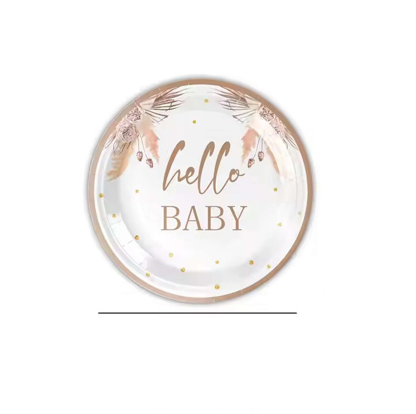 Hello Baby paptallerkener 18 cm - 10 stk
