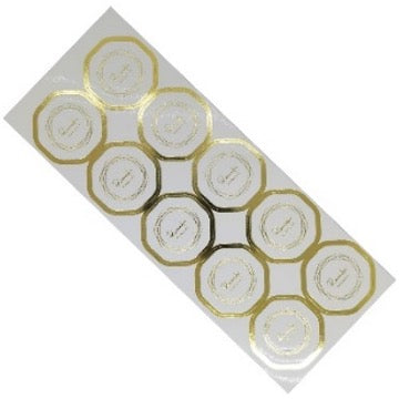 Ramadan mubarak stickers hvid-guld 10 stk sæt
