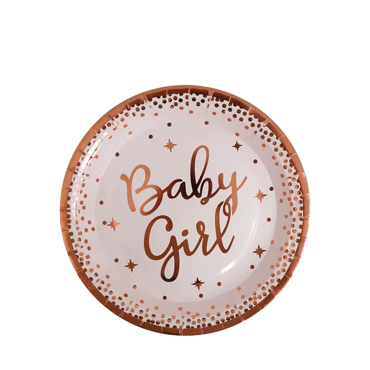Baby Girl paptallerken bronze star 23 cm- 10 stk