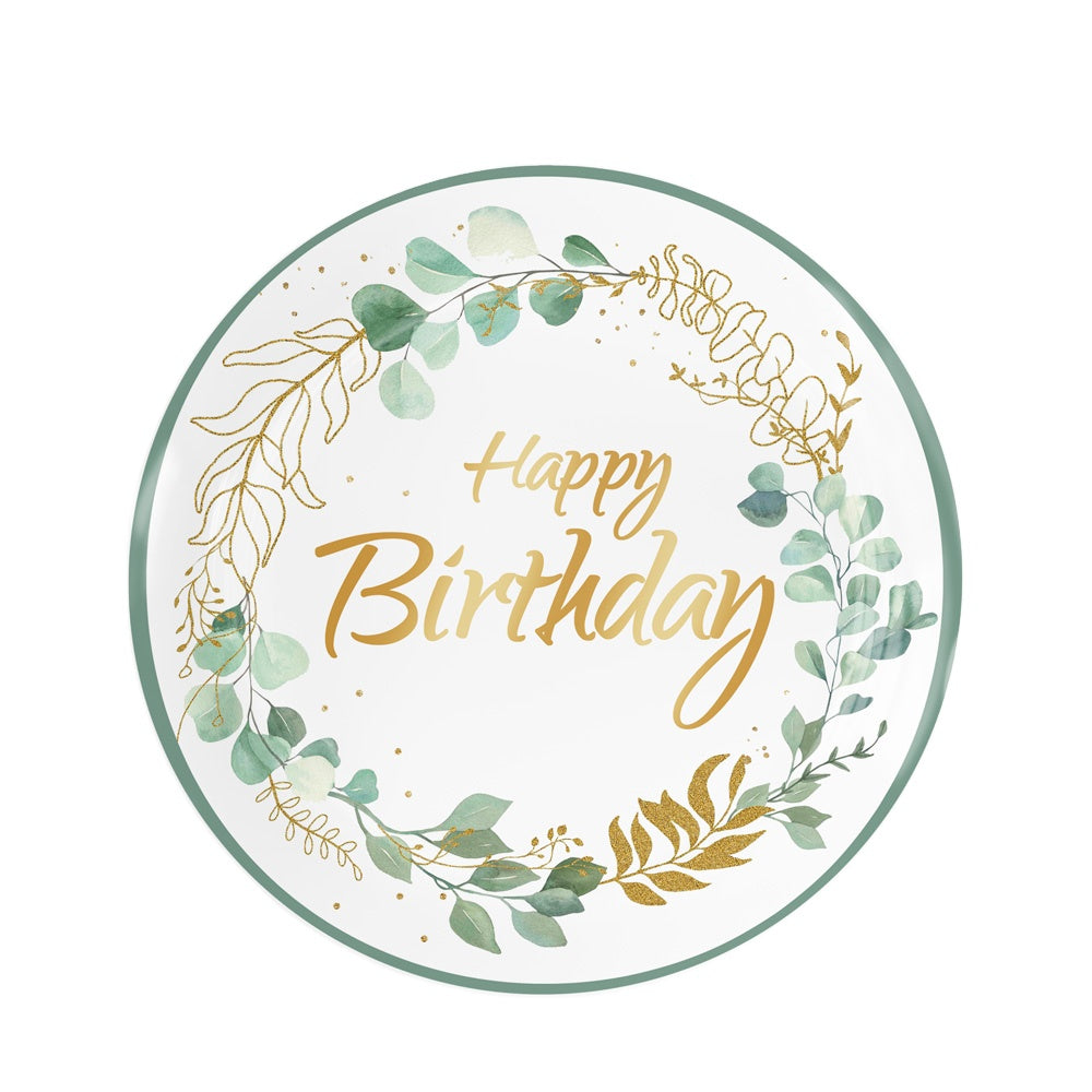 luksus "Happy Birthday" Tallerkener 23 cm - 10 stk