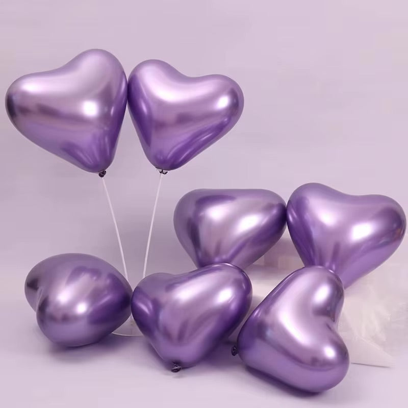 Metal Hjerte Latex ballon