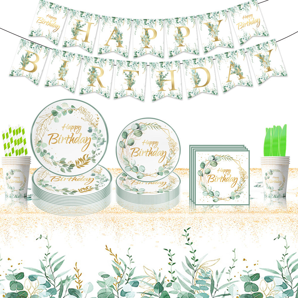 luksus "Happy Birthday" Tallerkener 23 cm - 10 stk