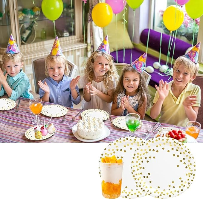 Hvide fest tallerkener 18 cm - 10 stk