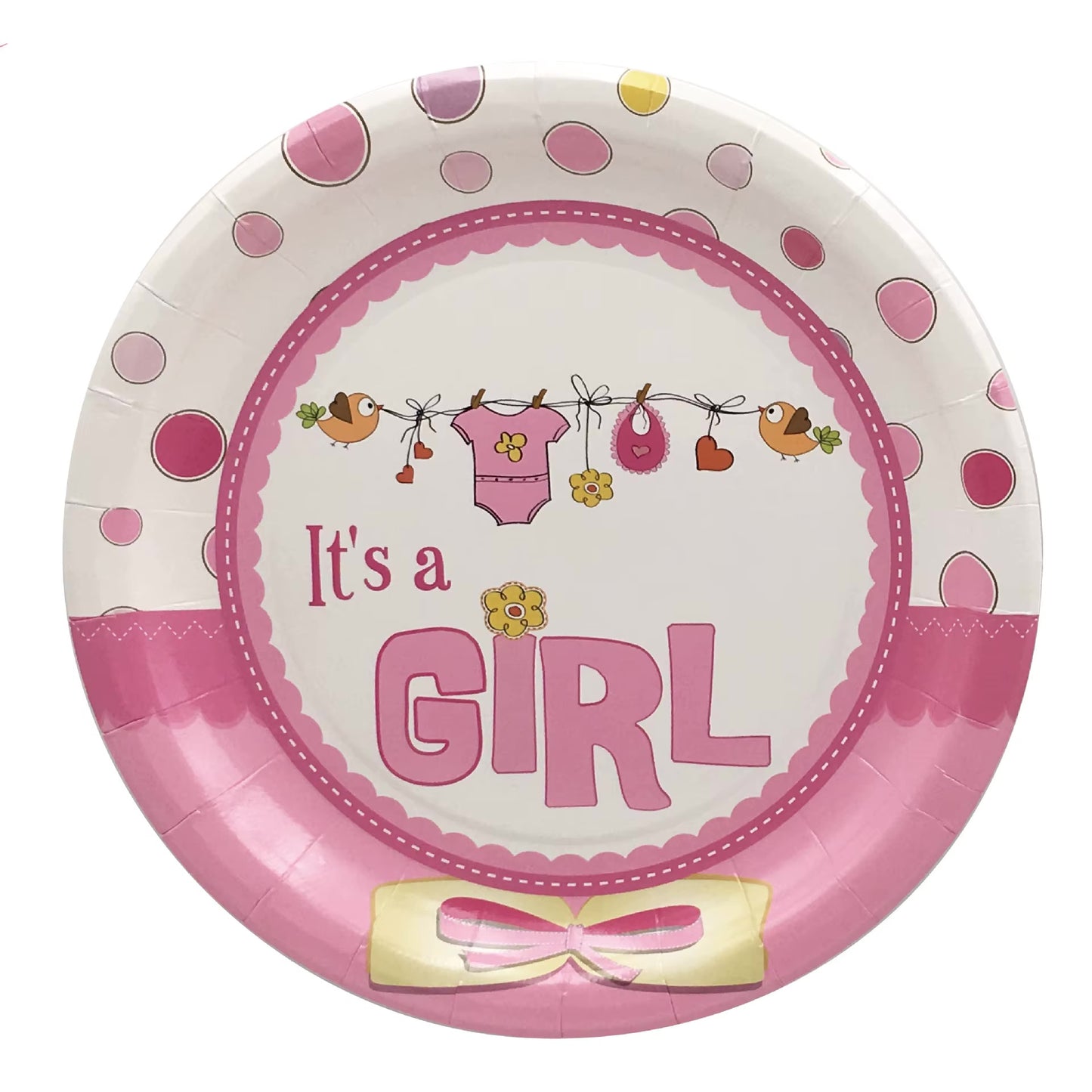 pink it´s a girl paptallerken - 8 stk