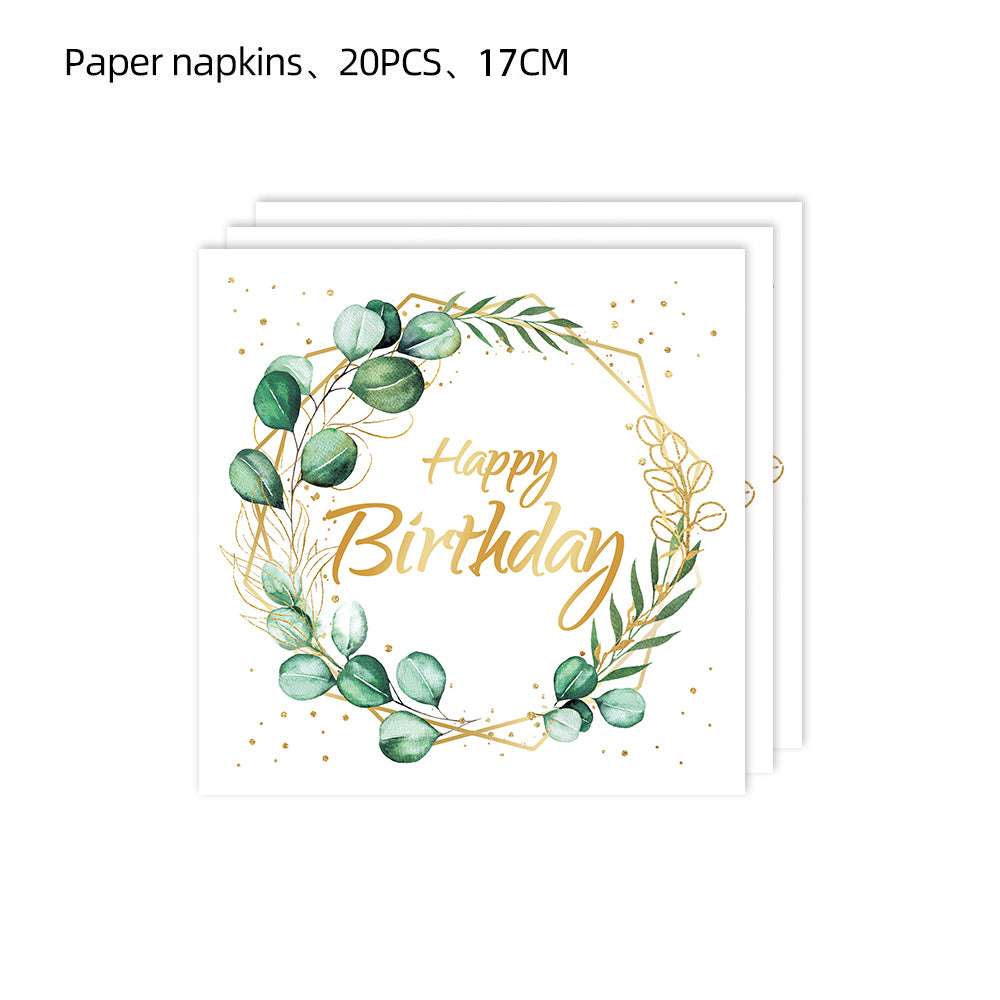 Luksus "Happy Birthday" servietter - 20 stk