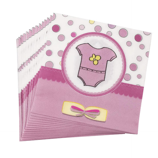 Pink it´s a girl servietter - 16 stk