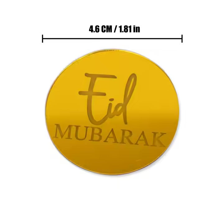 Eid mubarak akryl cupcake topper guld 10 pr sæt
