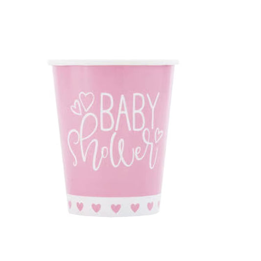 pink baby Shower kopper - 8 stk