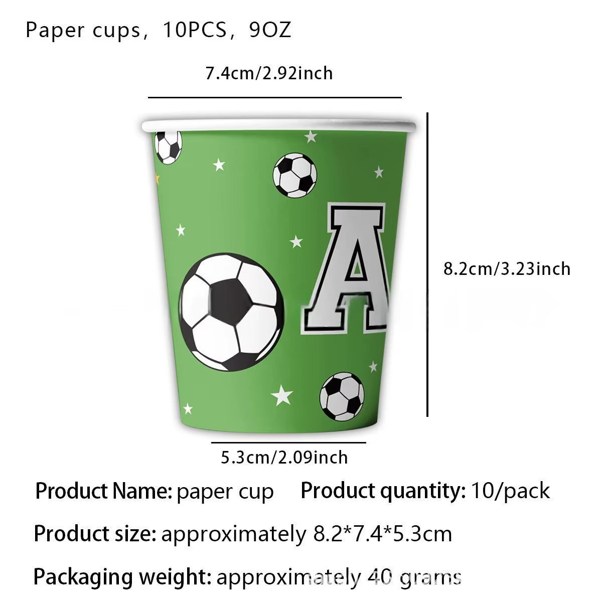 Grøn fodbold Papkrus- 10 stk