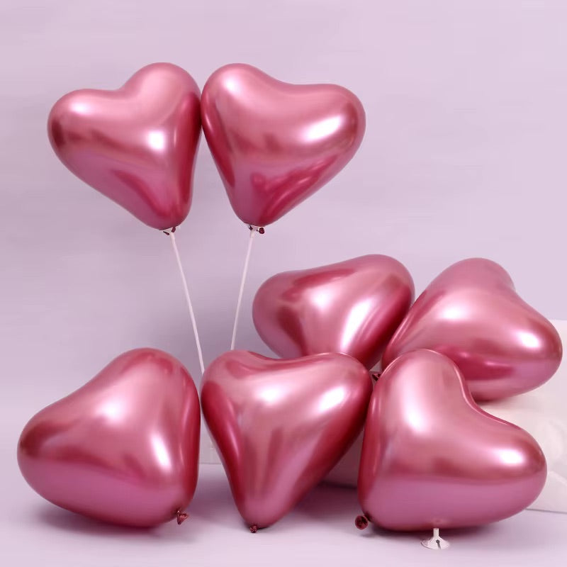 Metal Hjerte Latex ballon