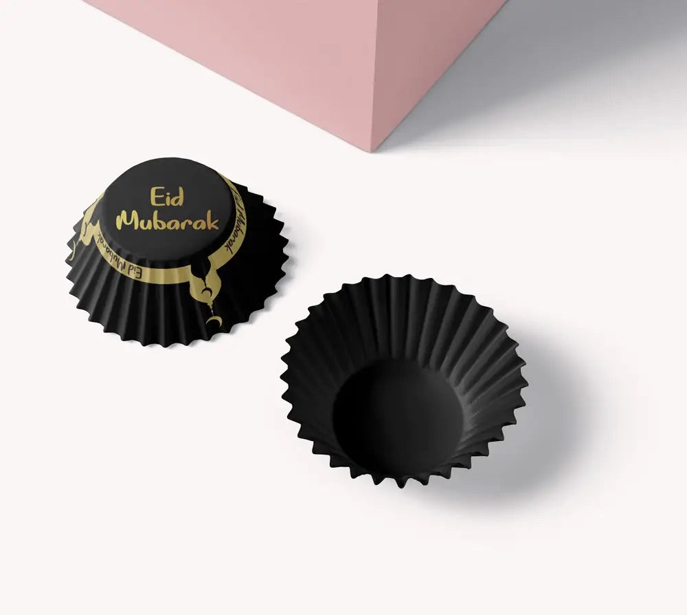 Eid mubarak cupcake form sort - 50 stk