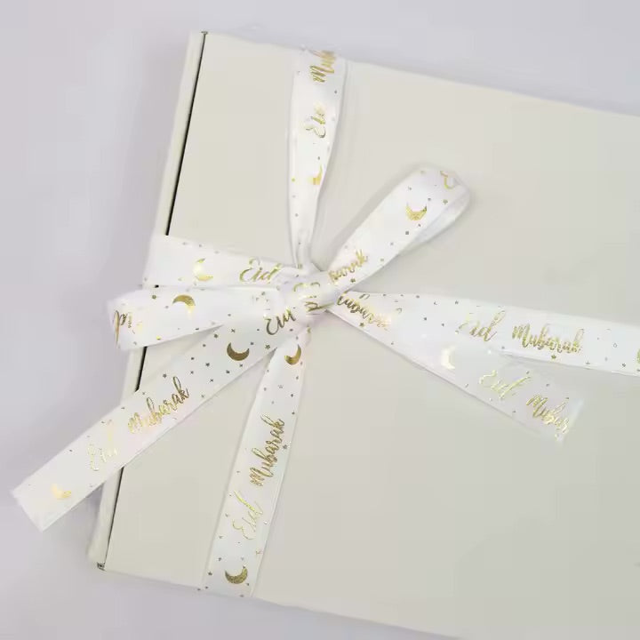 Eid mubarak gave bånd hvid-guld 2 m stk