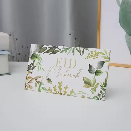 Eid Mubarak kuverter grøn - 5 stk