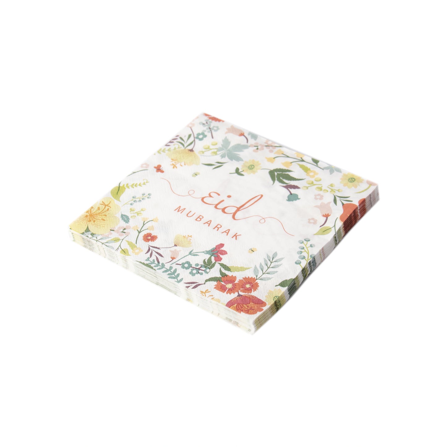 Blomster eid mubarak servietter - 20 stk