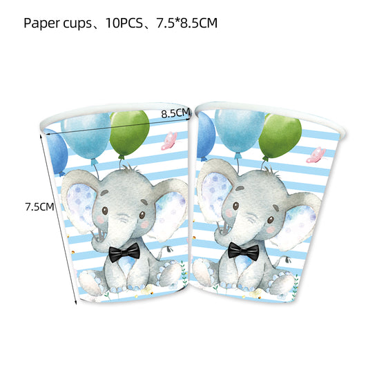 Blå Elefant papkrus - 10 stk