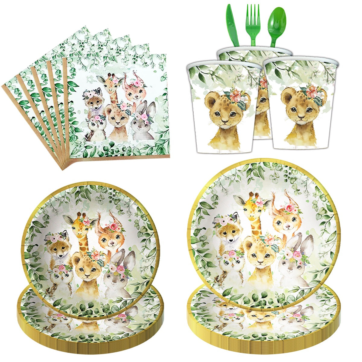 Vildliv Tallerkener 23 cm - 10 stk