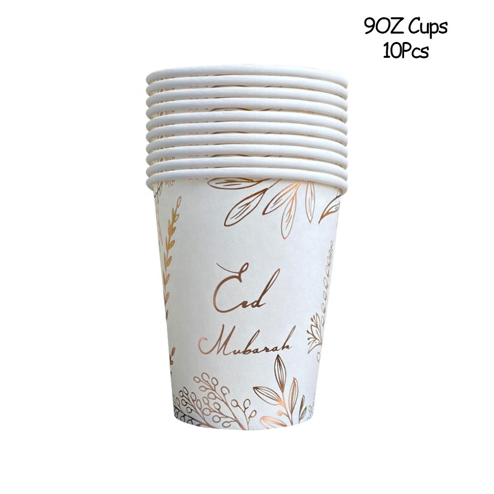 Roseguld Eid Mubarak kopper - 10 stk