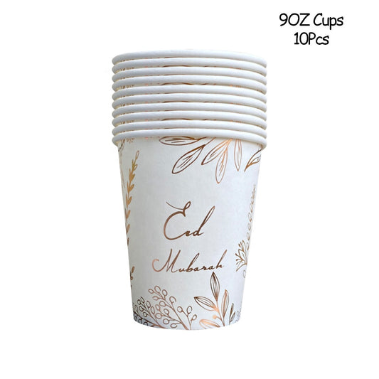 Roseguld Eid Mubarak kopper - 10 stk