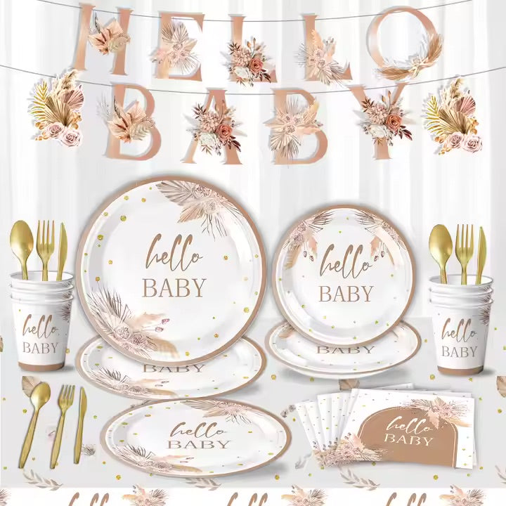 Hello Baby paptallerkener 18 cm - 10 stk