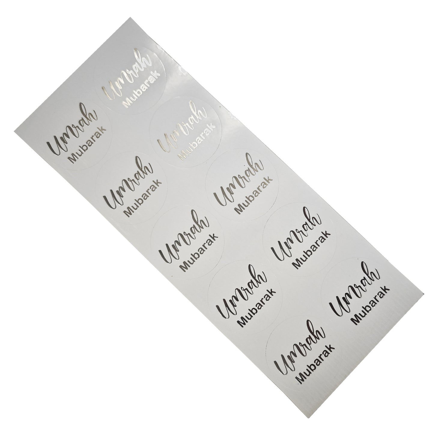 Umrah mubarak stickers hvid-sølv 10 stk