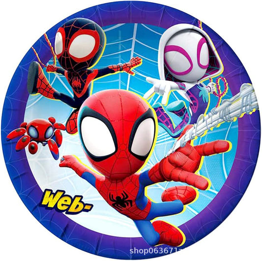 Spidey paptallerkner 23cm - 10 stk