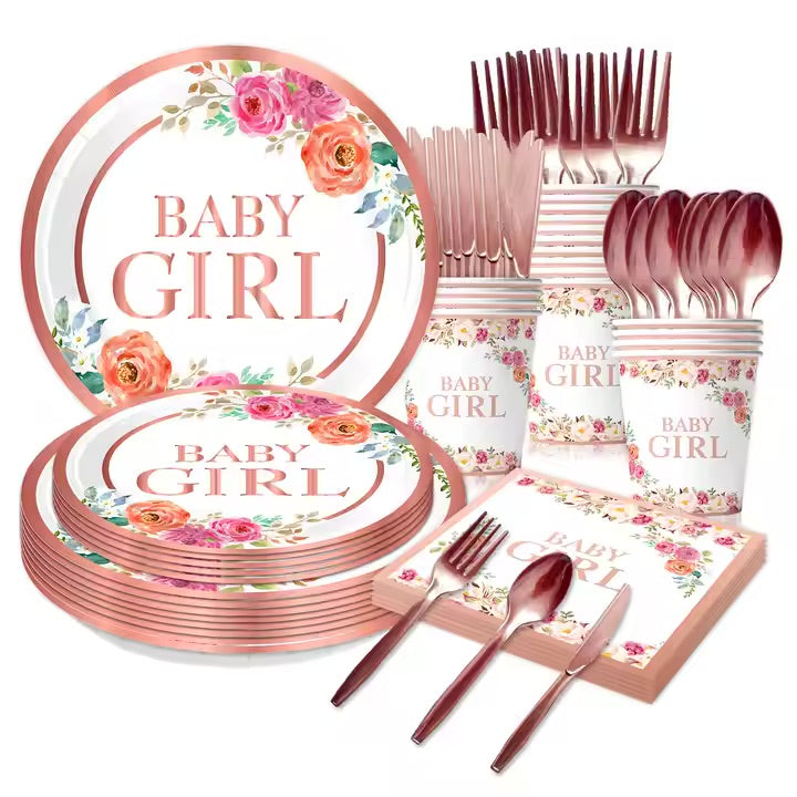 Baby Girl Rose blomster kopper - 10 stk