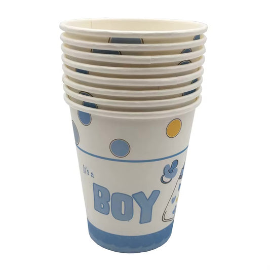 Blå it´s a boy  kopper - 8 stk