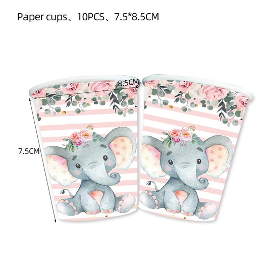 Pink Elefant papkrus - 10 stk