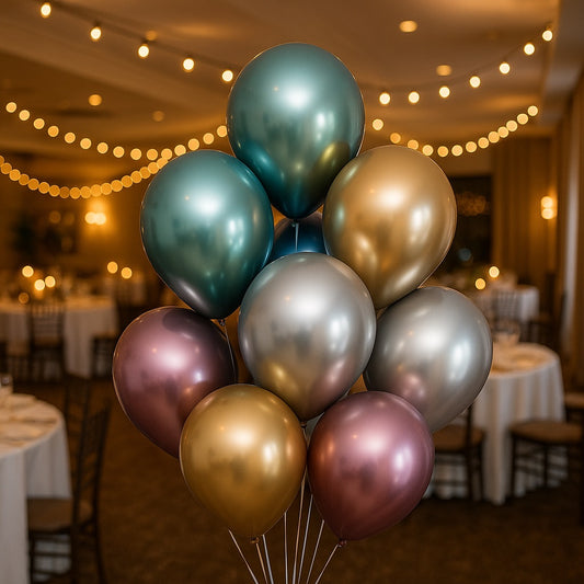 Latex metal balloner - 10 stk