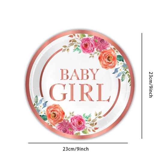 Baby Gril paptallerkener 23 cm - 10 stk