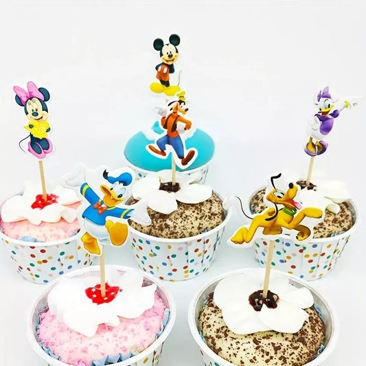 Mickey Mouse & Venner Cupcake Stikkers - 24 stk